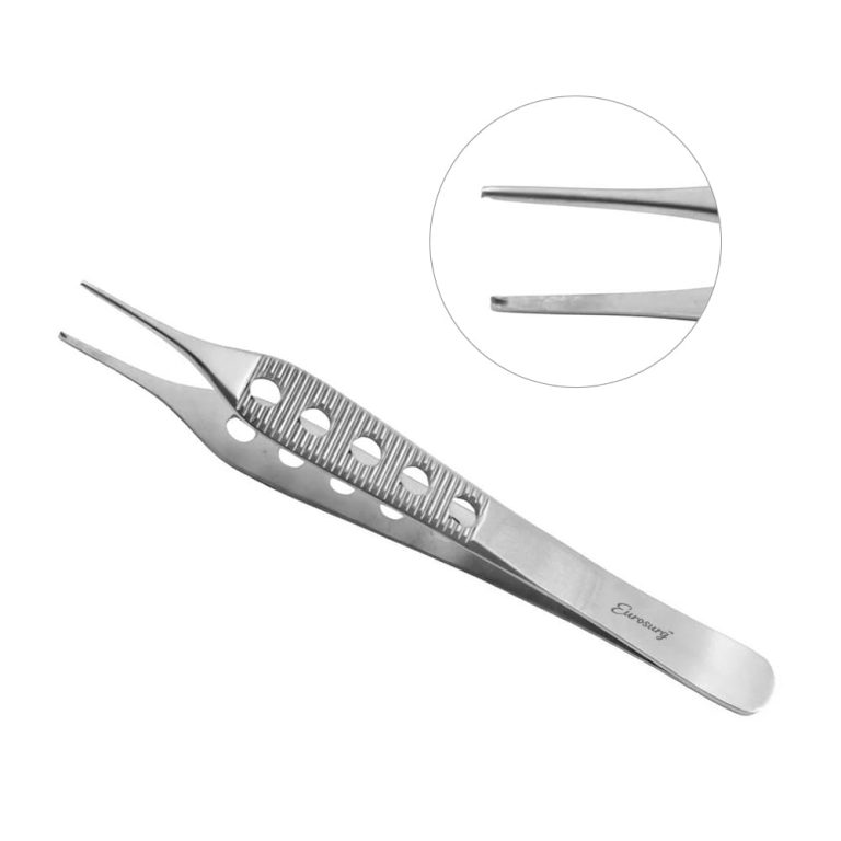 Adson Tissue Forceps 1x2 Teeth, 4-3/4" (12.1cm), Lightweight, Fenestrated Handles.