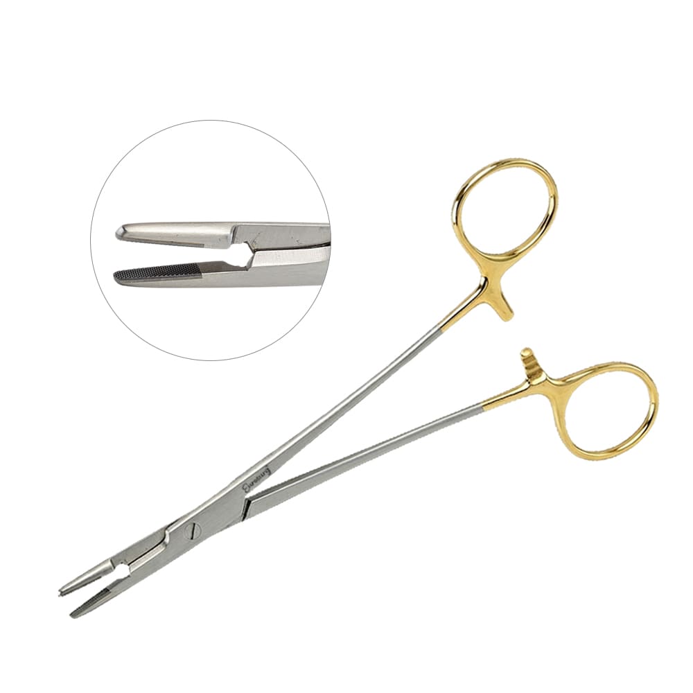 Olsen Hegar Needle Holder Scissors Combination 7 1/2" Serrated - Tungsten Carbide