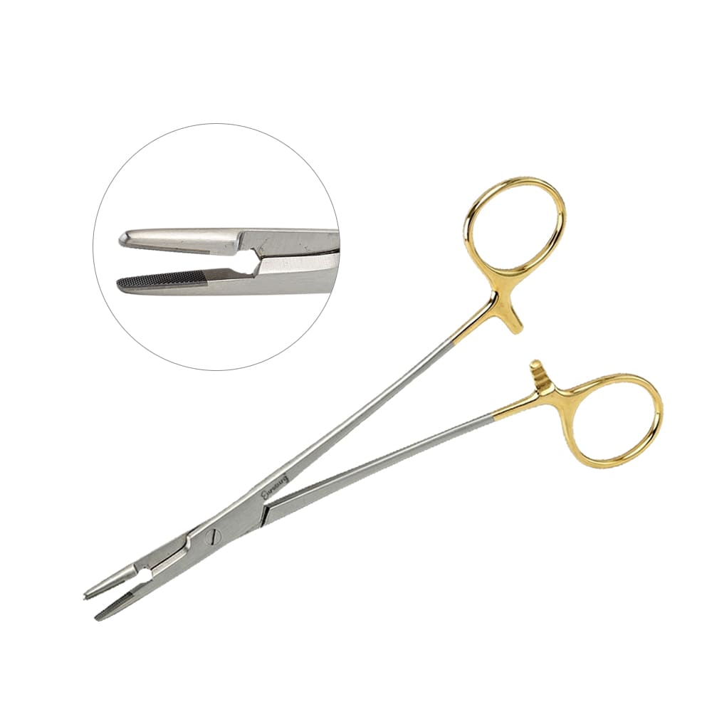 Olsen Hegar Needle Holder Scissors Combination 6 1/2" Serrated - Tungsten Carbide