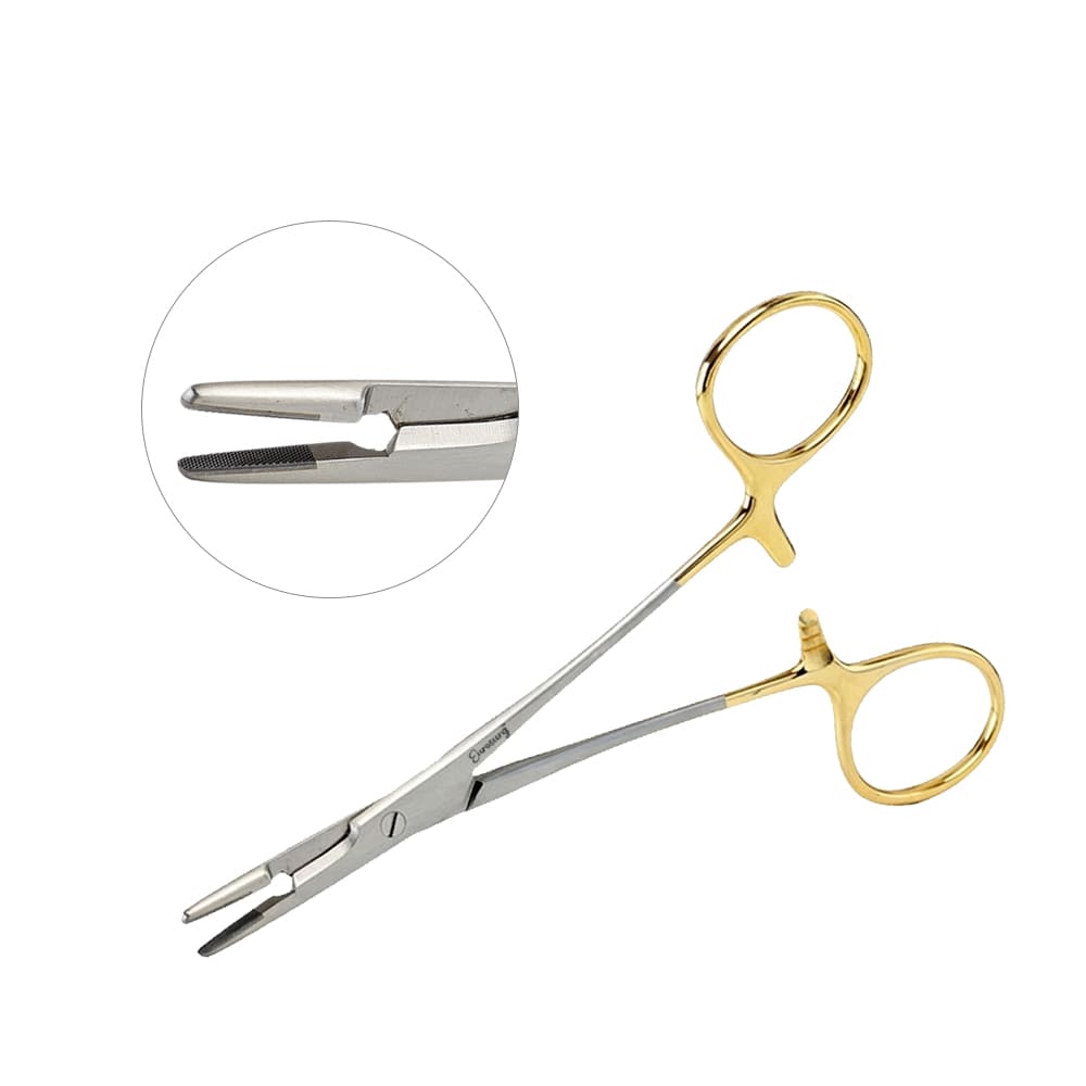 Olsen Hegar Needle Holder Scissors Combination 4 3/4" Serrated - Tungsten Carbide