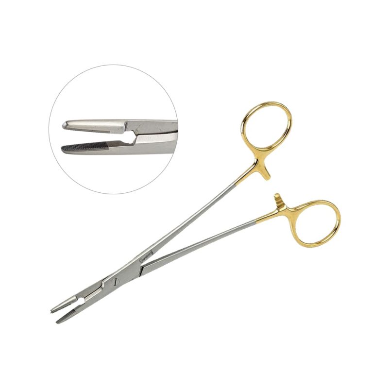 Olsen Hegar Needle Holder Scissors Combination 5 1/2" Serrated - Tungsten Carbide