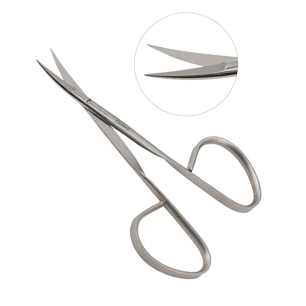 Iris Scissors 4" Curved Sharp Tip Ribbon Handles Iris Scissors 4" Curved Sharp Tip Ribbon Handles