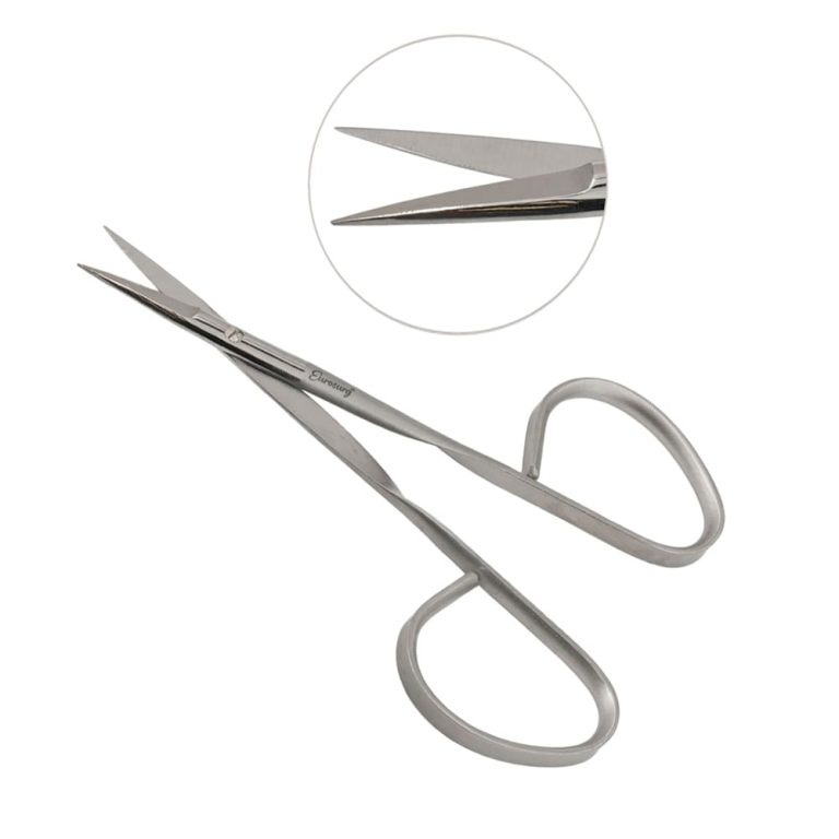 Iris Scissors 4" Straight Sharp Tip Ribbon Handles Iris Scissors 4" Straight Sharp Tip Ribbon Handles