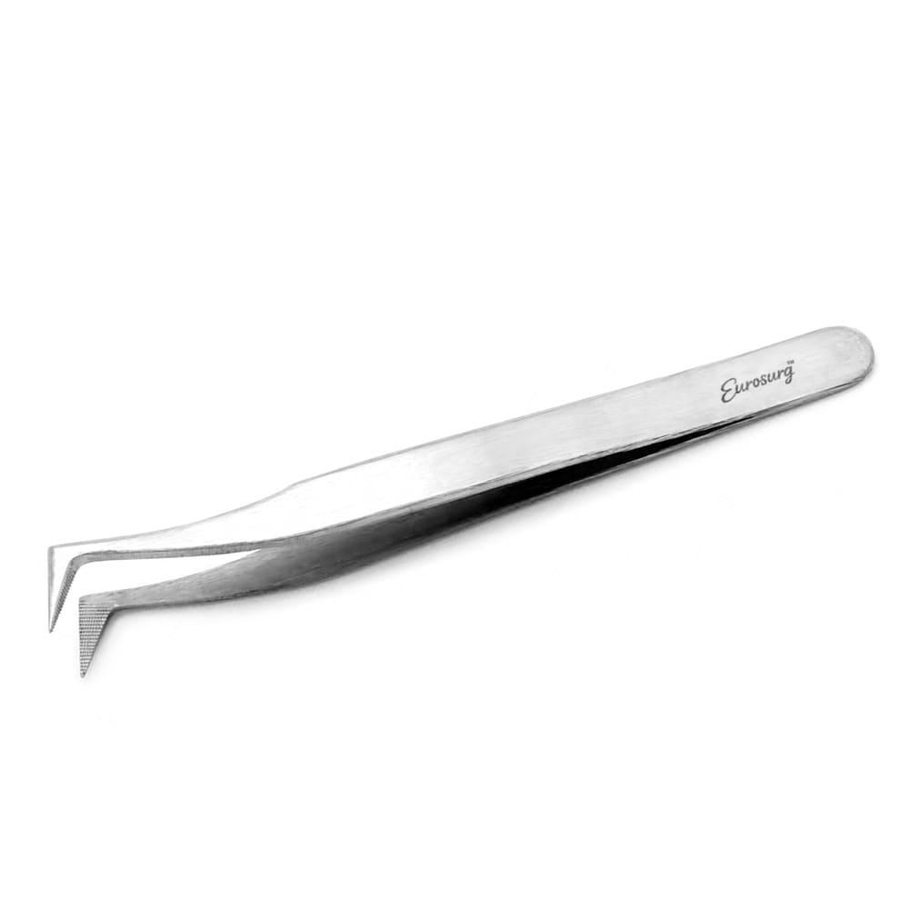 Jeweler's Forceps No. 5 Swiss Style Fine Points Angled 4 1/2"