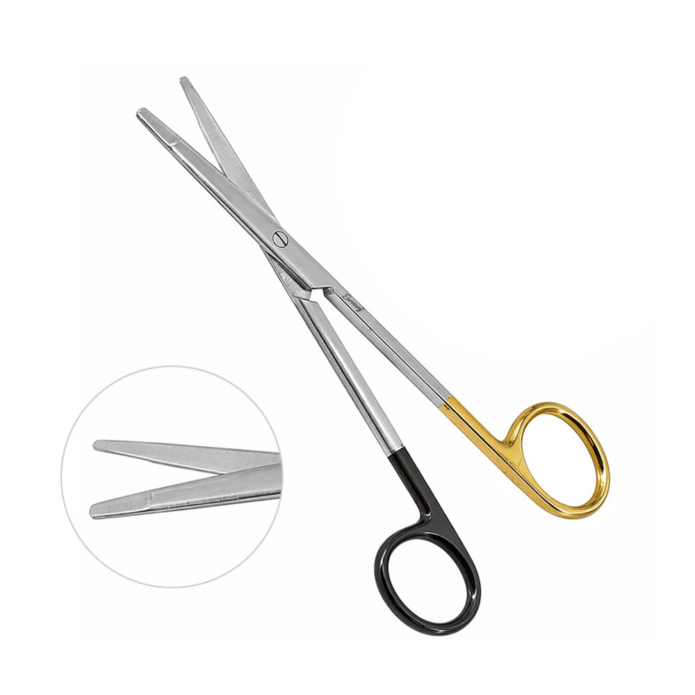 Super Sharp Kilner Ragnell Dissecting Scissors Straight 5 1/2" - Tungsten Carbide, Gold Rings