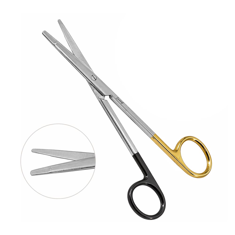 Super Sharp Kilner Ragnell Dissecting Scissors Straight 7" - Tungsten Carbide, Gold Rings
