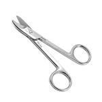 Crown and Collar Scissors 4 3/4" Curved - One Serrated Blade