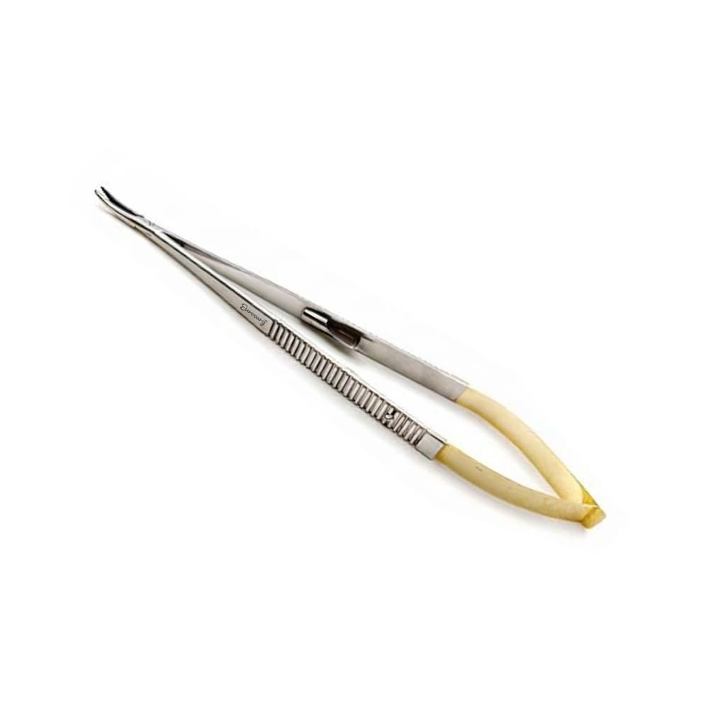Castroviejo Needle Holder with Lock Curved Serrated 5 1/2" Tungsten Carbide