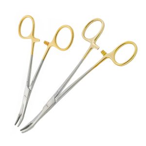 Olsen Hegar Needle Holder Scissors Combination Serrated - Tungsten Carbide Curved Tips